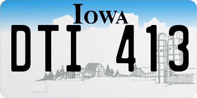 IA license plate DTI413