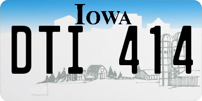 IA license plate DTI414