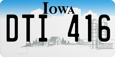 IA license plate DTI416