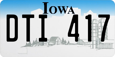 IA license plate DTI417