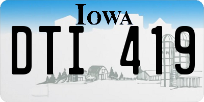 IA license plate DTI419