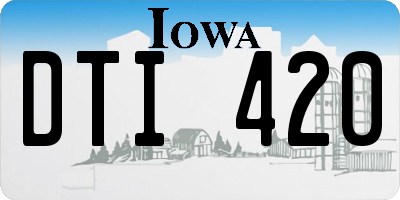 IA license plate DTI420