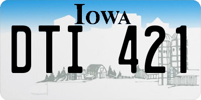 IA license plate DTI421