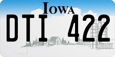 IA license plate DTI422