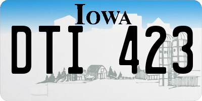 IA license plate DTI423