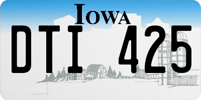 IA license plate DTI425