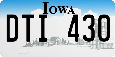 IA license plate DTI430