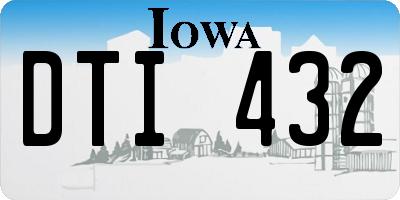 IA license plate DTI432