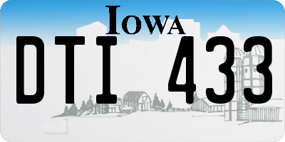 IA license plate DTI433