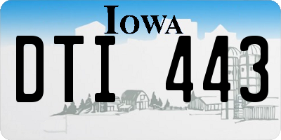 IA license plate DTI443