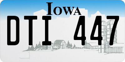 IA license plate DTI447