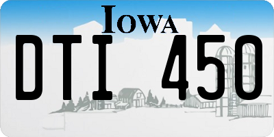 IA license plate DTI450