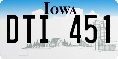 IA license plate DTI451