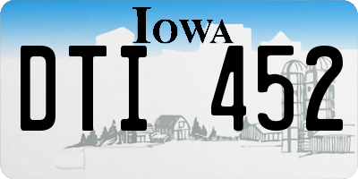 IA license plate DTI452