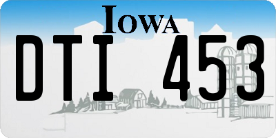 IA license plate DTI453