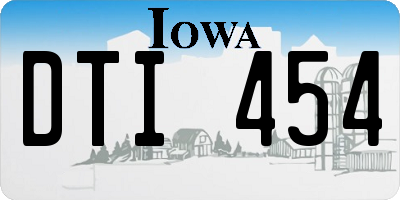 IA license plate DTI454