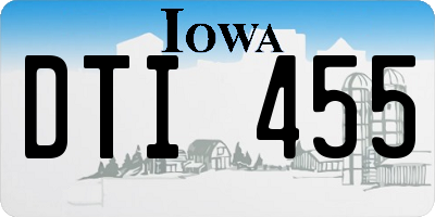 IA license plate DTI455