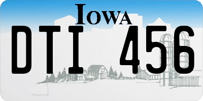 IA license plate DTI456