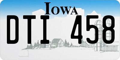 IA license plate DTI458