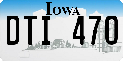 IA license plate DTI470