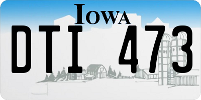 IA license plate DTI473