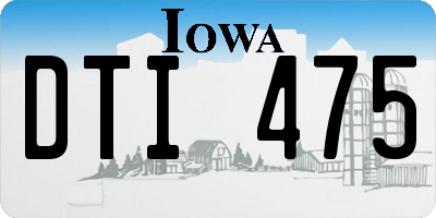 IA license plate DTI475