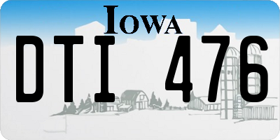 IA license plate DTI476