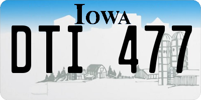 IA license plate DTI477