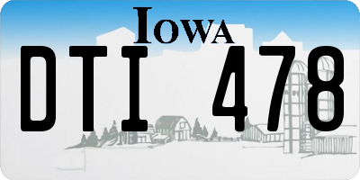 IA license plate DTI478