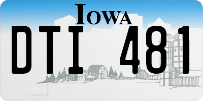 IA license plate DTI481