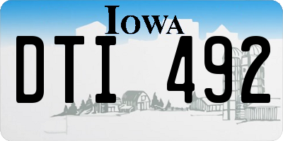 IA license plate DTI492