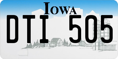 IA license plate DTI505