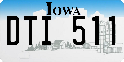 IA license plate DTI511