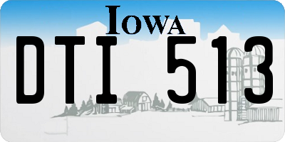 IA license plate DTI513