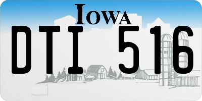 IA license plate DTI516