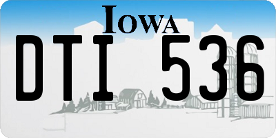 IA license plate DTI536