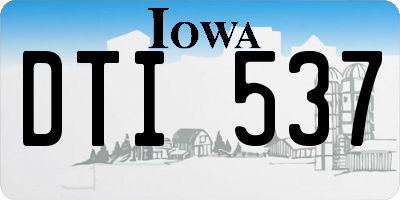 IA license plate DTI537