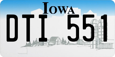 IA license plate DTI551