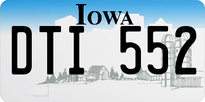 IA license plate DTI552