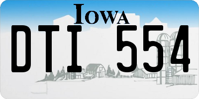 IA license plate DTI554
