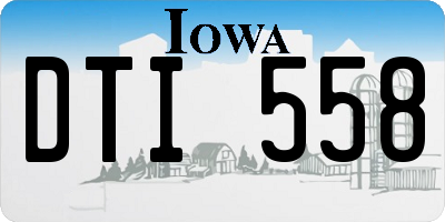IA license plate DTI558