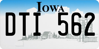IA license plate DTI562