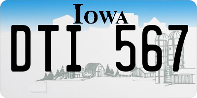 IA license plate DTI567
