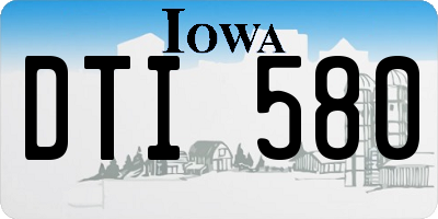IA license plate DTI580