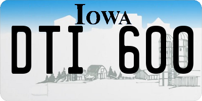 IA license plate DTI600