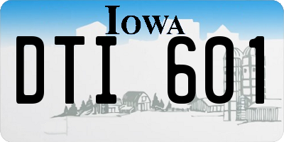 IA license plate DTI601