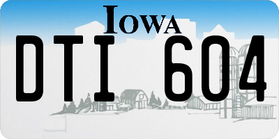 IA license plate DTI604