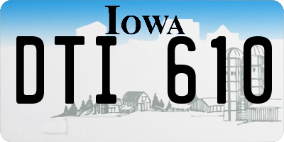 IA license plate DTI610