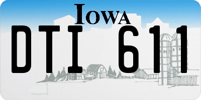 IA license plate DTI611