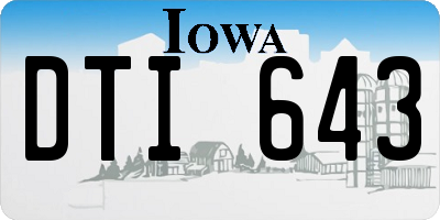 IA license plate DTI643
